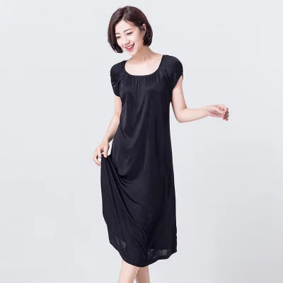 50% Pure Silk Nighties for Women Sleeping Dress Long Nightgown Nighty for Ladies Loose Plus Size Home Wear Summer