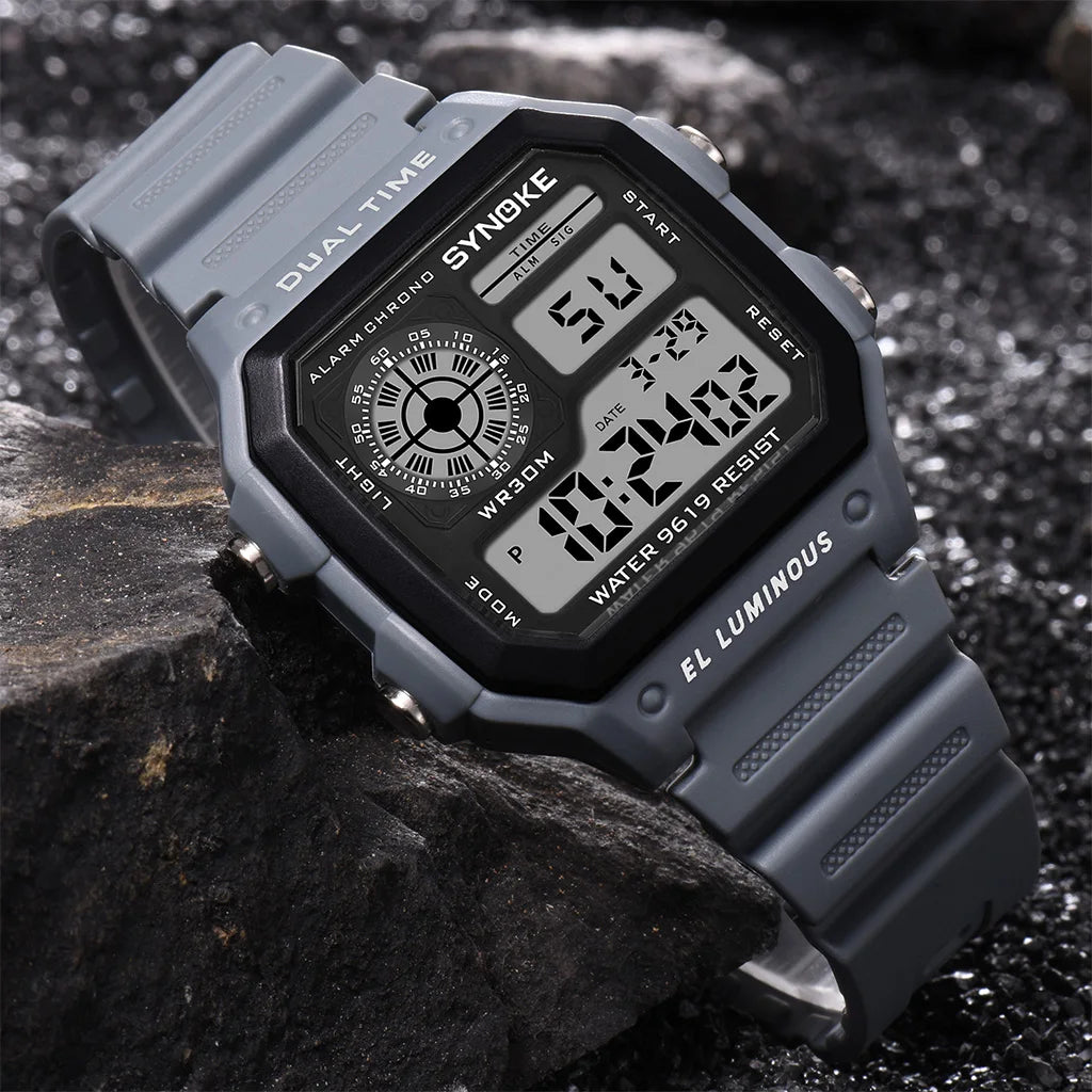 Digital Watches For Men Military Wristwatches Black Sports Watch Men Square LED Male Clock Relogio Masculino