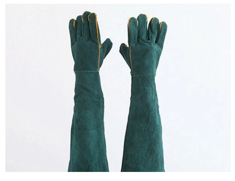 Leather Pet Gloves Anti-grasping Anti Bite Protective Cowhide Gloves Cat Dog Gardening Work Gloves Pets Training Handling Gloves