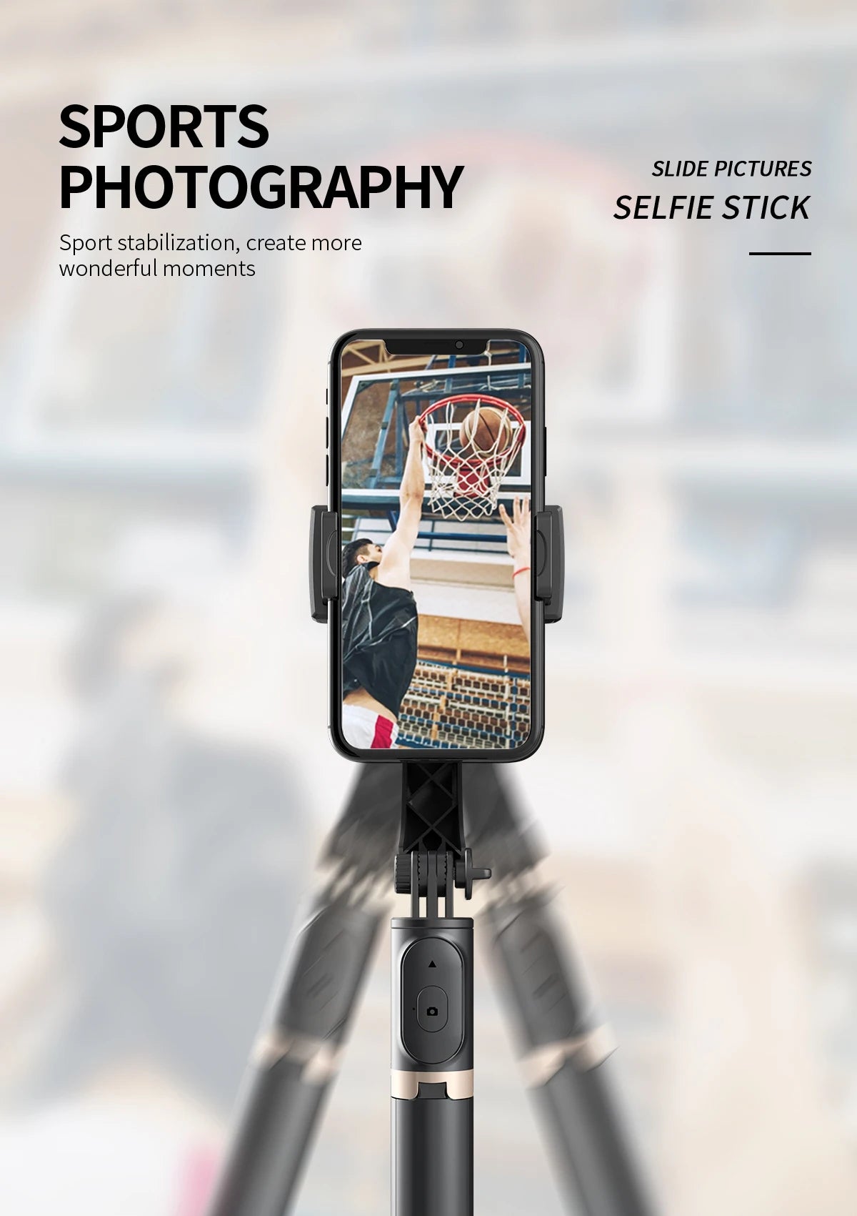 Handheld Gimbal Smartphone Bluetooth Handheld Stabilizer with Tripod Selfie Stick Folding Gimbal for Smartphone Xiaomi iPhone