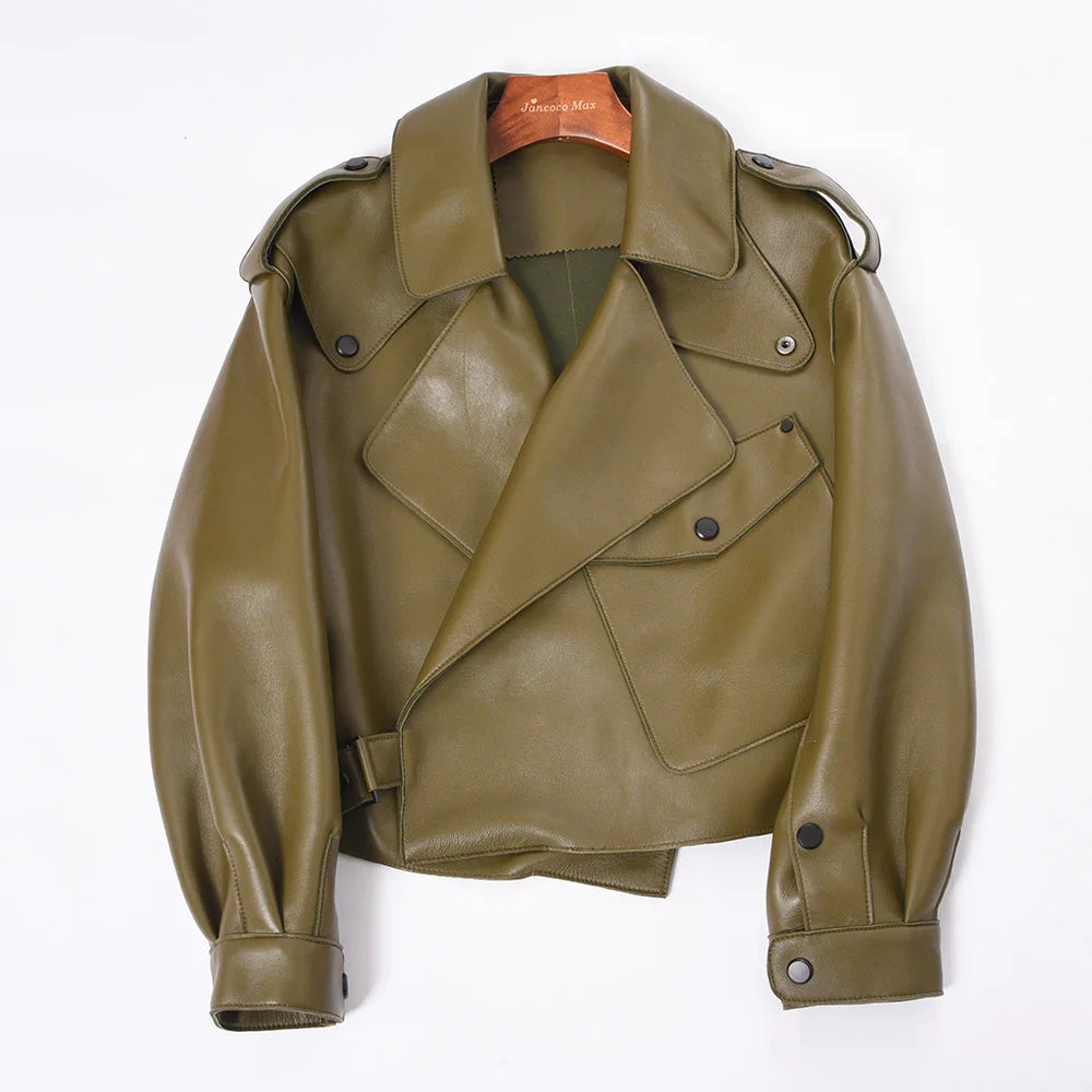 2025 26 Colours Women's Genuine Leather Jacket New Fashion Real Leather Coat Lady Autumn Winter Sheepskin Leather S7547