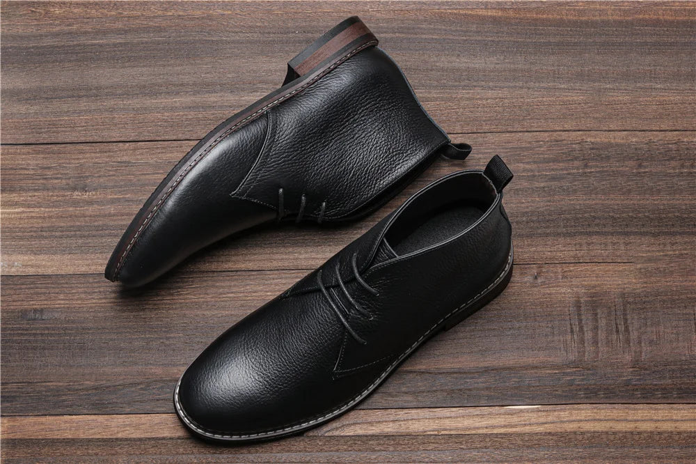 Genuine Leather  Men Boots Fashion Comfortable 2023 Brand Ankle Leather Boots #KD585