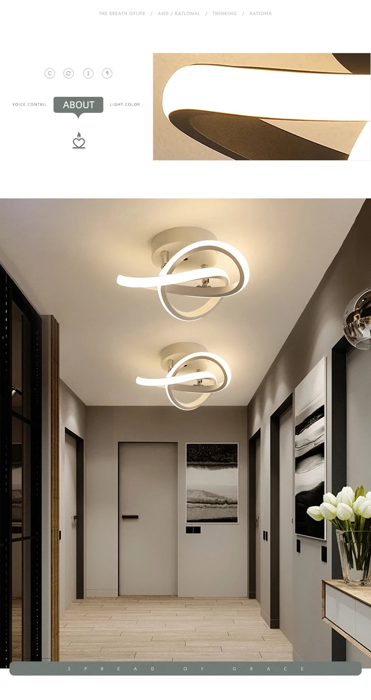 LED Strip Aisle Ceiling Lights Modern Minimalist Living Room Lamps For Balcony Entrance Staircase Home Decor Fixtures Led Luster