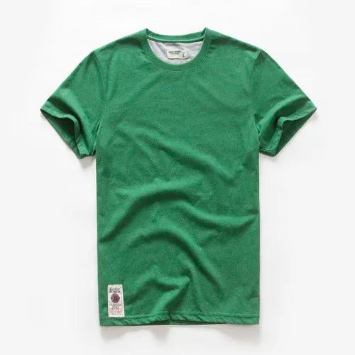 New Men Cotton Solid T-Shirt Mens Short Sleeve T-shirt Multi Pure Color Fancy Yarns T Shirt Color Wine White Blue