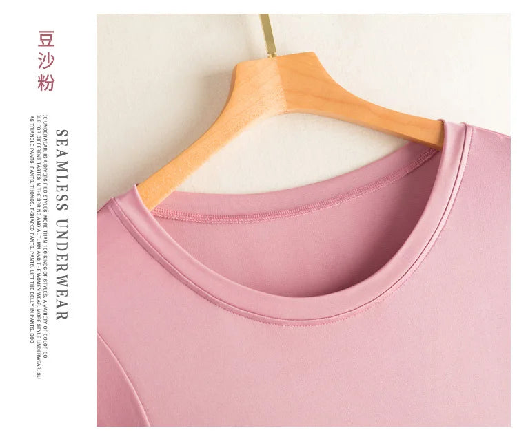 Knitted Silk Dress Solid Color Large Medium Long Mulberry Silk Short Sleeve Round Neck Bottomed Skirt