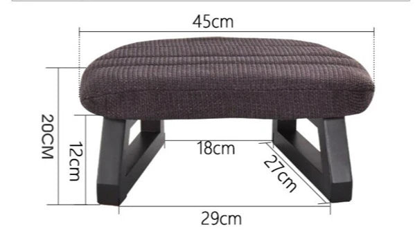 Meditation Bench and Cushion Set with Removable Fabric Cover, Handcrafted Stool, Yoga and Wellness, Meditation