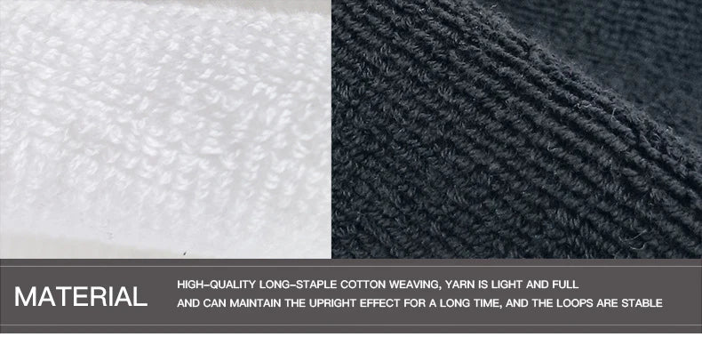 Black & White Cotton Bath & Hand Towels Custom Embroidery Logo Free Design Personalized for Hotels Resorts B&Bs Salons Spas Mass