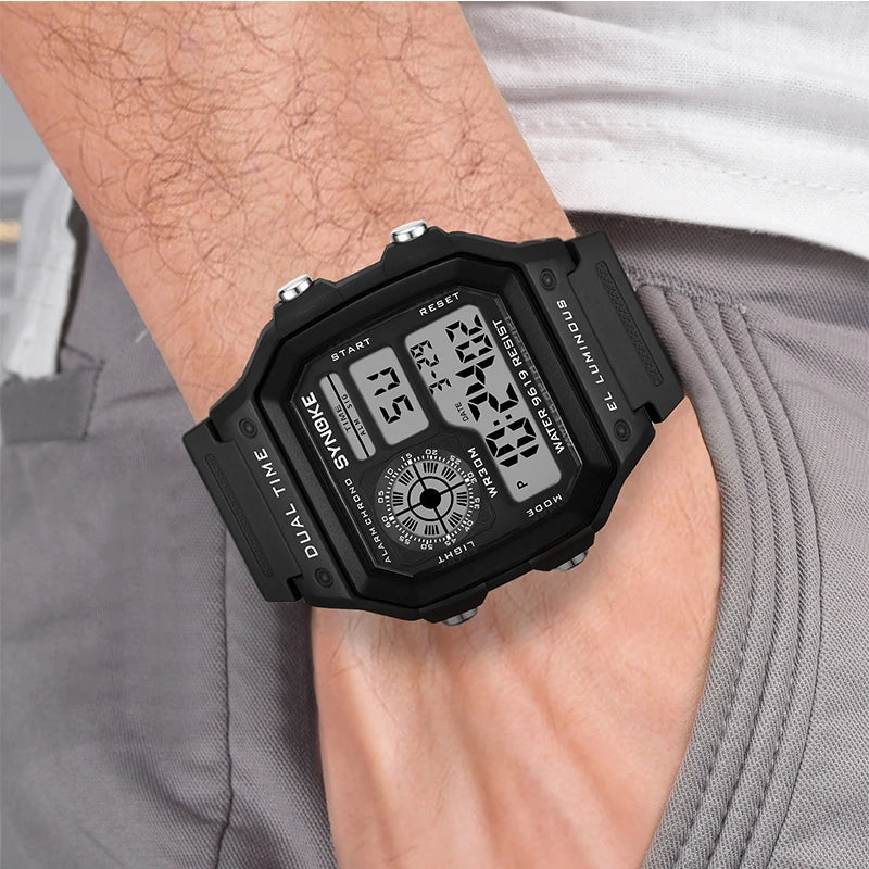 Digital Watches For Men Military Wristwatches Black Sports Watch Men Square LED Male Clock Relogio Masculino