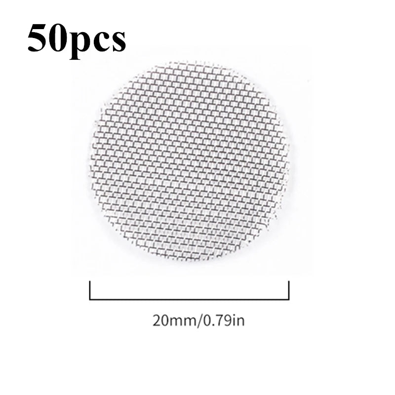 50pcs Smoking Tobacco Metal Filters Pipe Screen Gauze Thickened Multifunctional Hookah Water Pipe Stainless Steel Net Wholesale