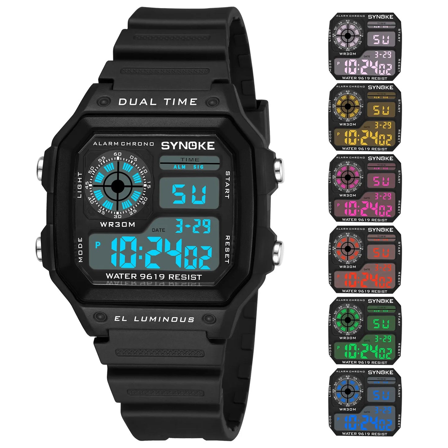 Digital Watches For Men Military Wristwatches Black Sports Watch Men Square LED Male Clock Relogio Masculino