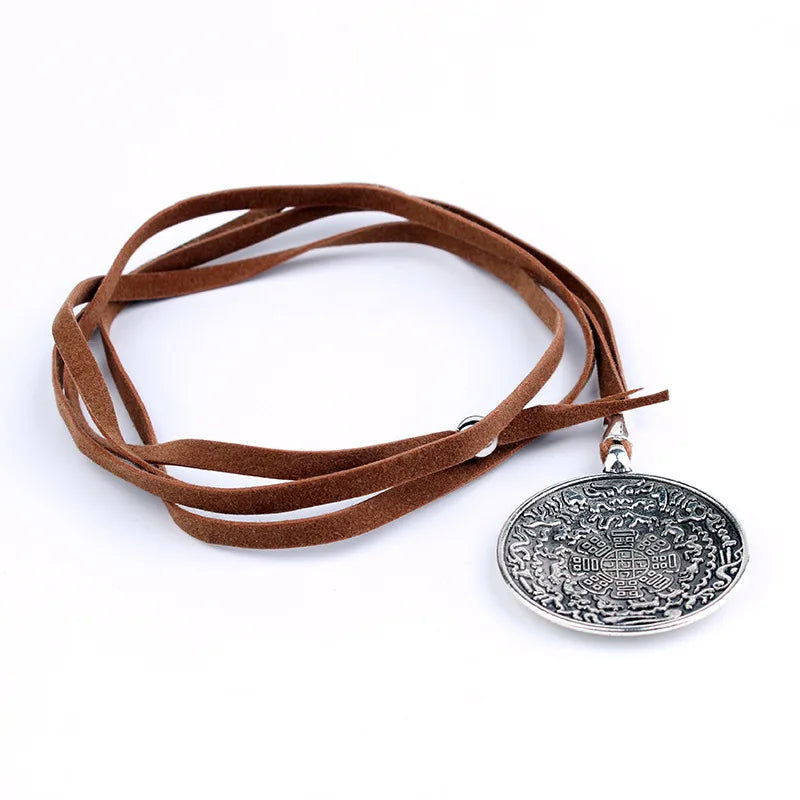 Bohemian Wrap Necklace, Layered Choker, Circle Lariat Y Necklaces, Eternity Necklaces, Hippie Boho Bohemian Minimalist Jewelry