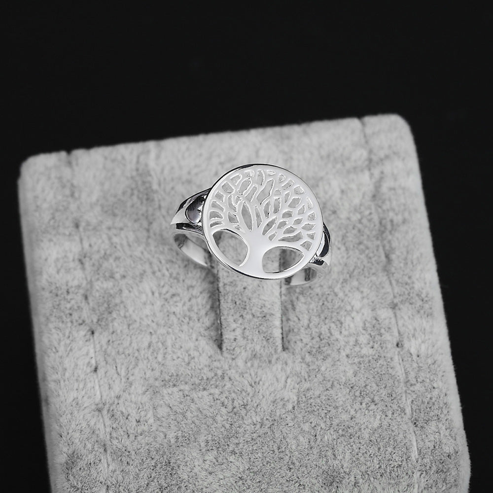 925 Sterling Silver Rings For Women men Simple small tree size 6/7/8/9 elegant Fashion Party Gifts Girl wedding Jewelry