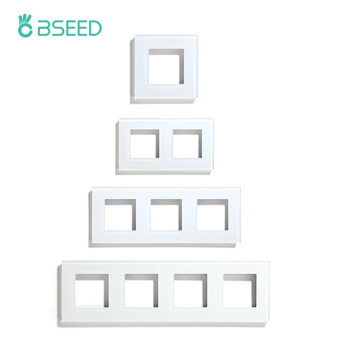 BSEED Glass Frame Panel Single Double Frames Wall Socket Part Triple Four Frames DIY Part with Metal Frames USB TYPE-C Socket