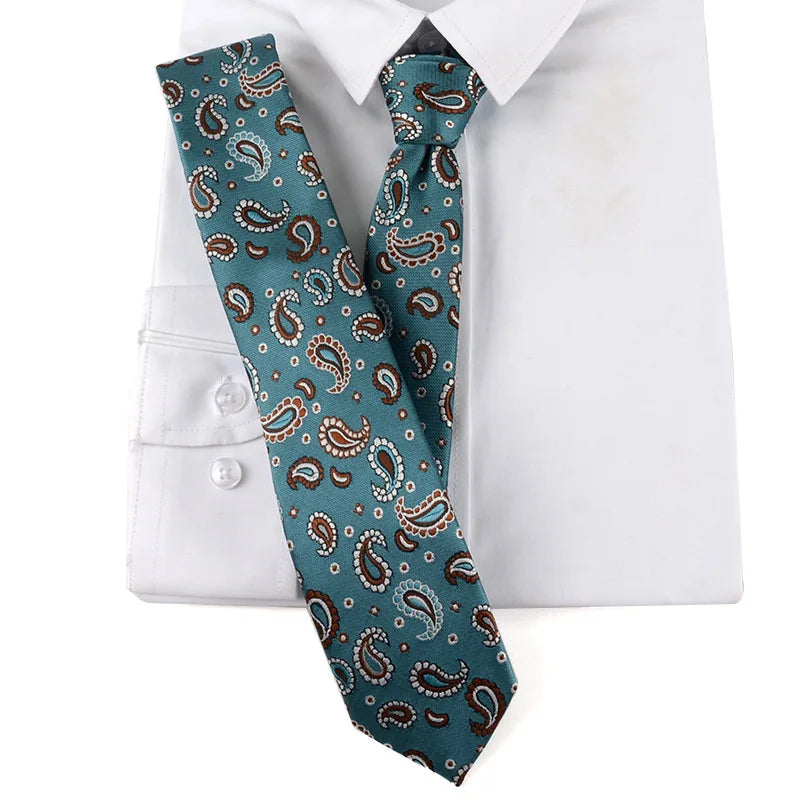 Men's Tie Classic Paisley Stripe Vintage Silk Jacquard Necktie Accessories Daily Wear Cravats Wedding Party Gifts Man Necktie