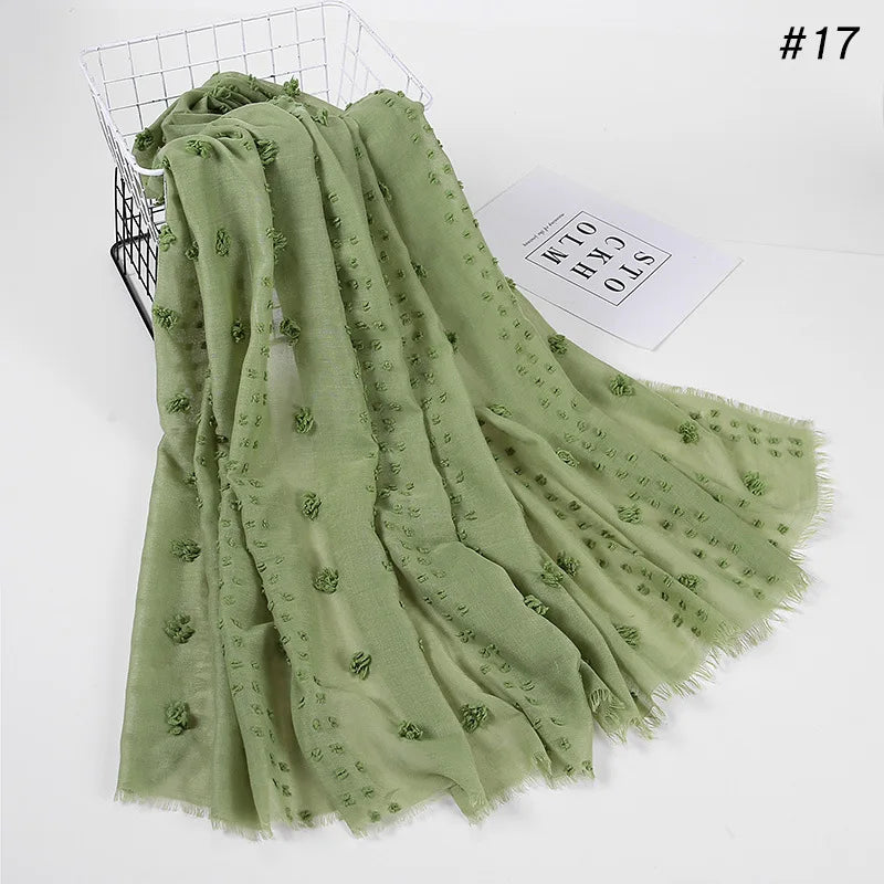 New islamic Hijab Femme Musulman Malaysia Hijabs Flocked Bubble Fashion Scarf Hijab For Muslim Women Stretch Headscarf