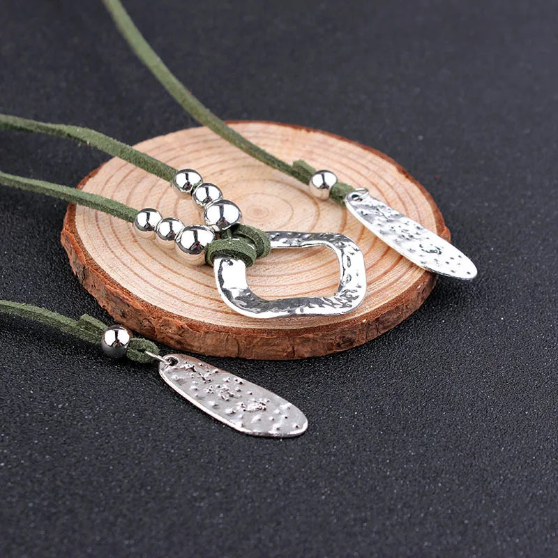 Bohemian Wrap Necklace, Layered Choker, Circle Lariat Y Necklaces, Eternity Necklaces, Hippie Boho Bohemian Minimalist Jewelry