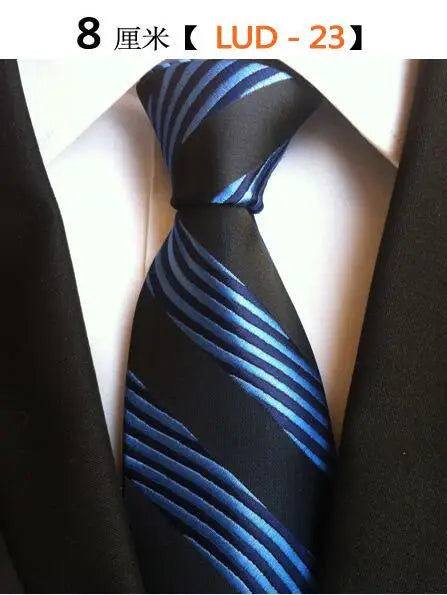New Classic Silk Men's Ties Neck Ties 8cm Plaid Striped Ties for Men Formal Business Luxury Wedding Party Neckties Gravatas
