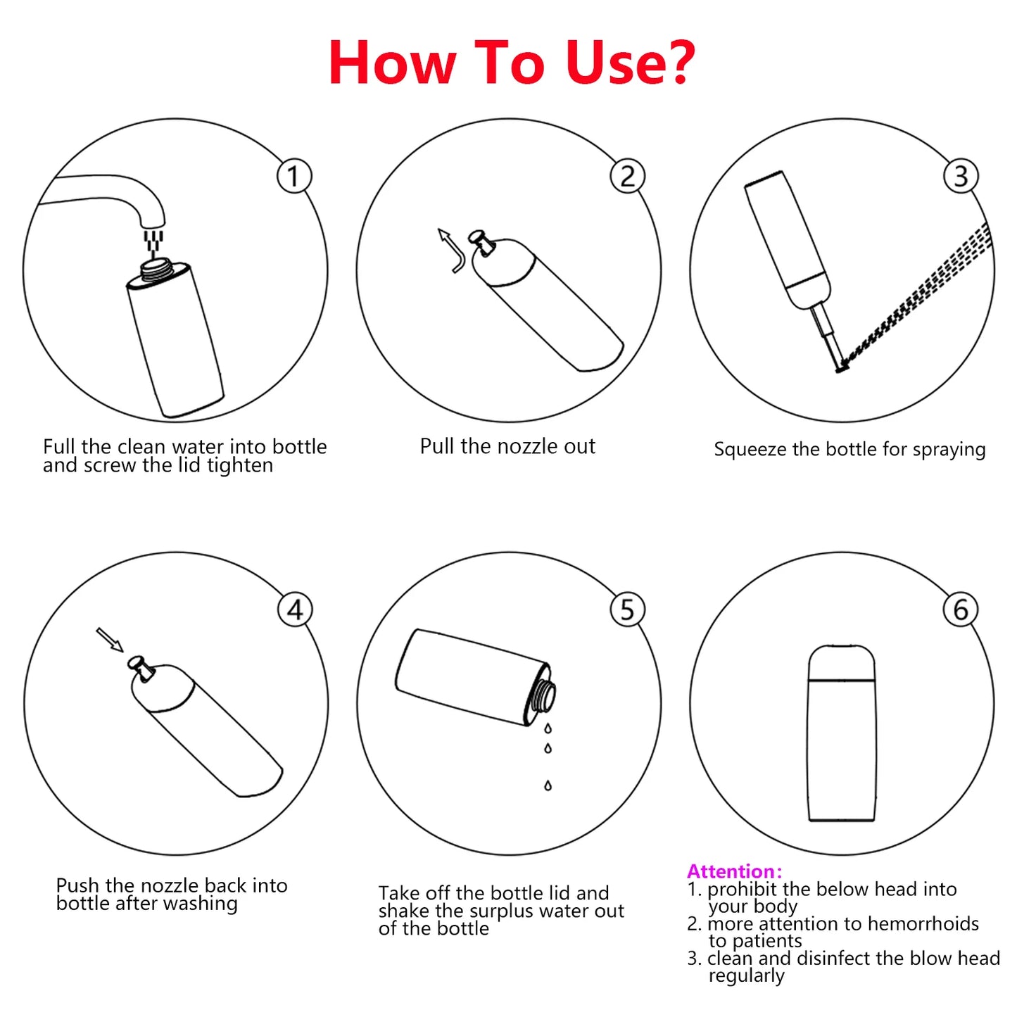 Portable Bidet - Travel Handheld Bidet Bottle with Retractable Spray Nozzle for Hygiene Cleansing Personal Care 350ml