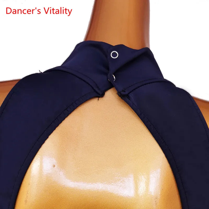 Modern Dance Dress Stand-Up Collar Mesh Sleeve Long Skirt Performance Clothing High-End Custom Child Woman Competition Clothes
