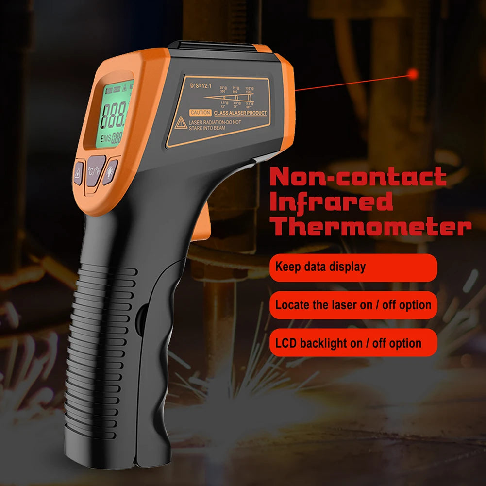 GM320S Industrial Thermometer -50~600℃ Non Contact Laser Point IR Laser Pyrometer Infrared Handheld Thermometer Tool