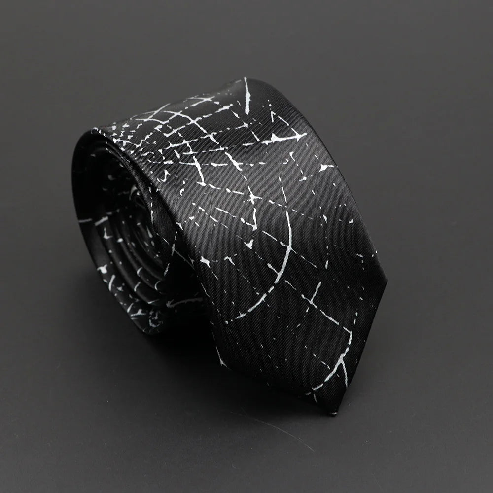 Classic Musical Notes Printed Tie Silky Narrow Neckties Slim Smooth Piano Guitar Necktie Simple Elegant Trendy Unisex Ties Gift