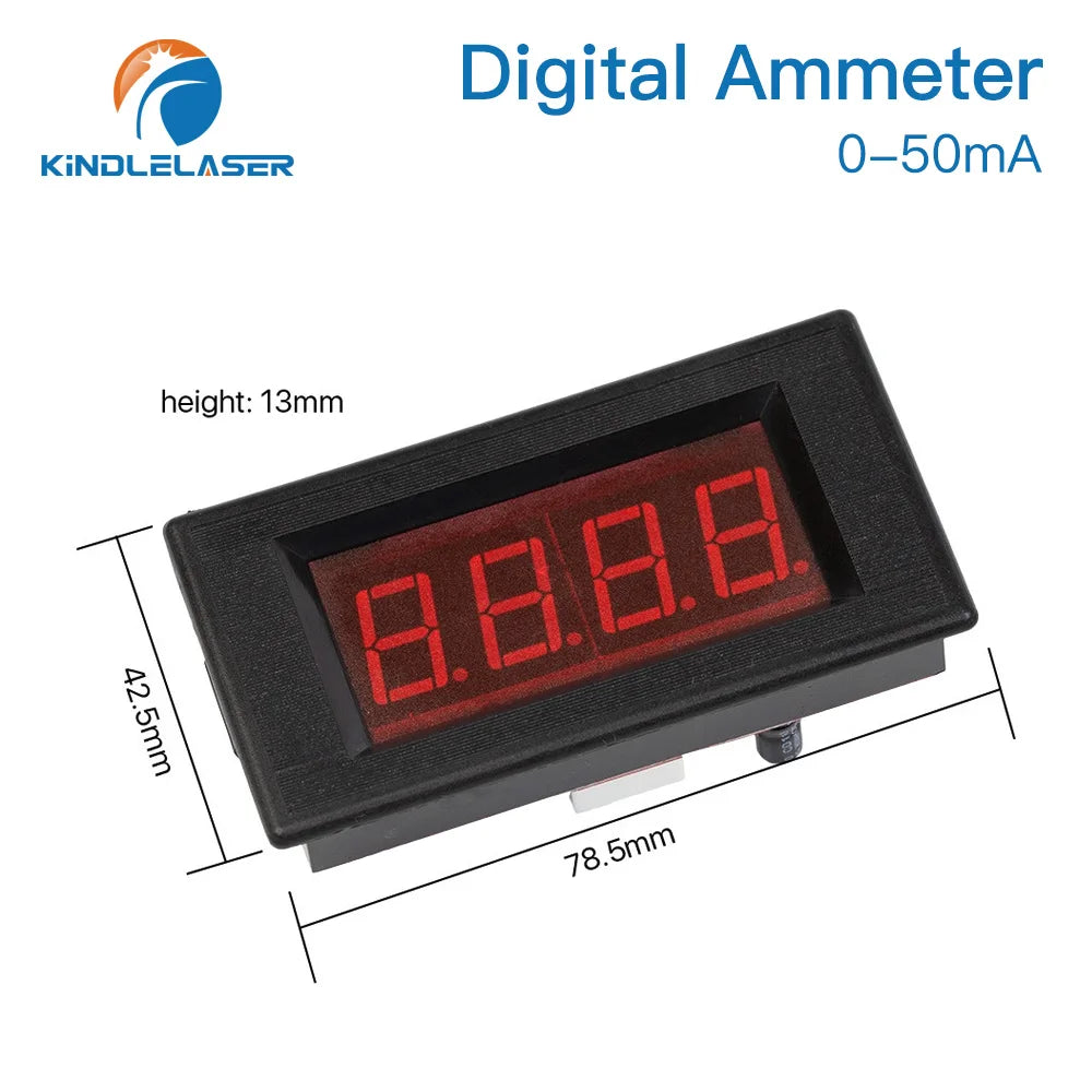 KINDLELASER 50mA LED Digital Ammeter DC 0-50mA  Analog Amp Panel Meter Current for CO2 Laser Engraving Cutting Machine