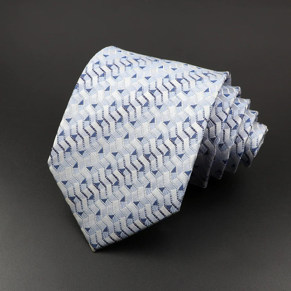 100% Silk Tie 8 cm Stripe Necktie High Quantity Plaid Ties For Men Slim Cravat Neckties Business Meeting Suit Dress Gravatas