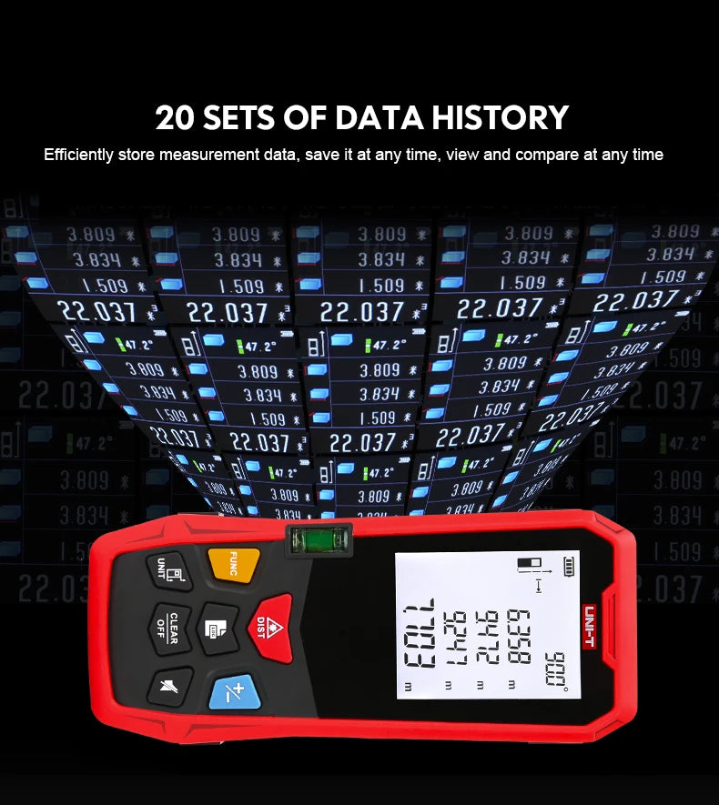 UNI-T Handheld Laser Rangefinder Distance Meter 40M 60M 80M 100M Medidor Laser Tape Build Measure Device Electronic Ruler