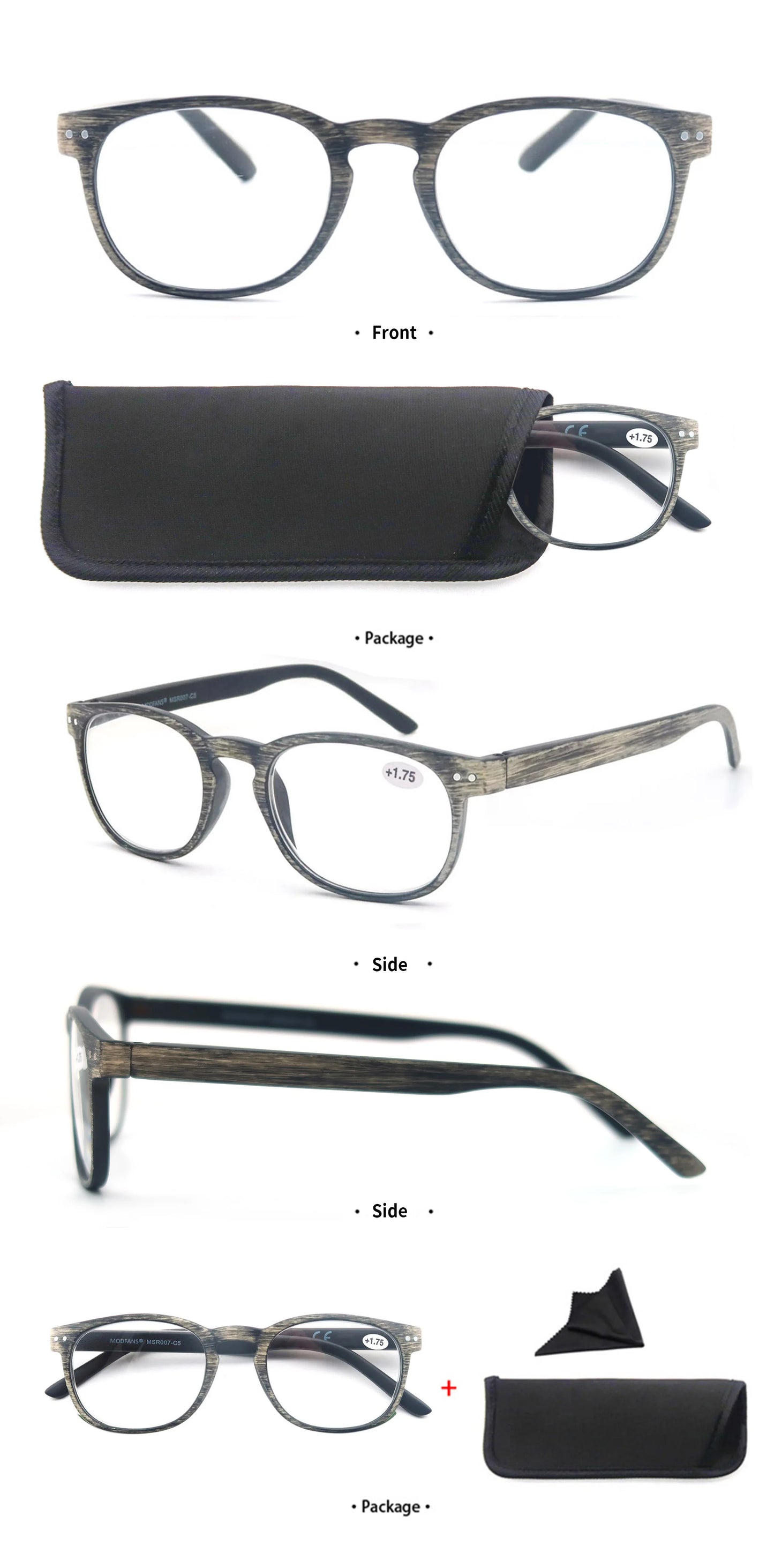Reading Glasses for Men & Women, Wood-Looked Frame Readers Outdoor Sun Glasses Reading -  Lightweight Spring Hinge Eyegalsses