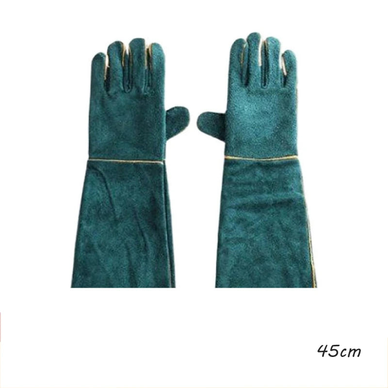 Leather Pet Gloves Anti-grasping Anti Bite Protective Cowhide Gloves Cat Dog Gardening Work Gloves Pets Training Handling Gloves