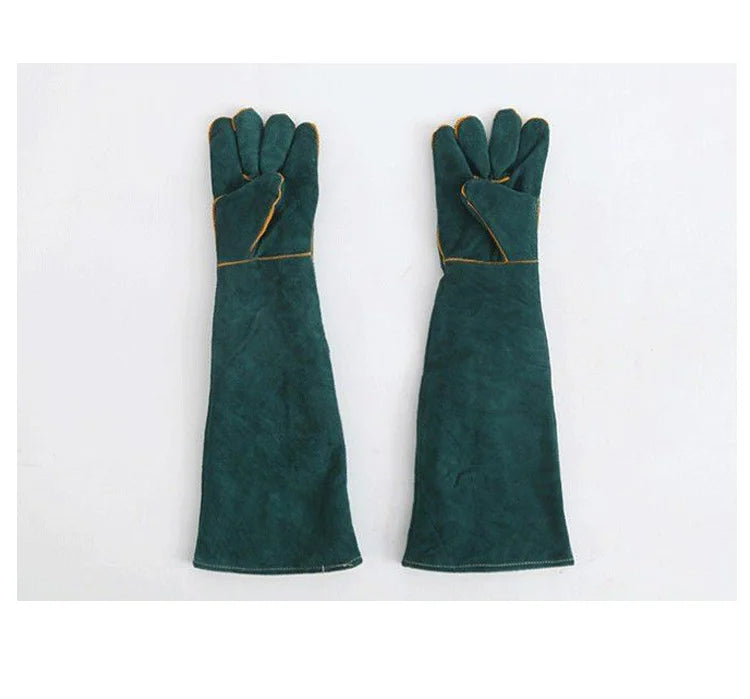 Leather Pet Gloves Anti-grasping Anti Bite Protective Cowhide Gloves Cat Dog Gardening Work Gloves Pets Training Handling Gloves
