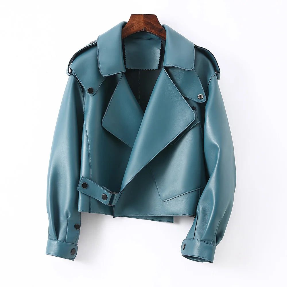2025 26 Colours Women's Genuine Leather Jacket New Fashion Real Leather Coat Lady Autumn Winter Sheepskin Leather S7547