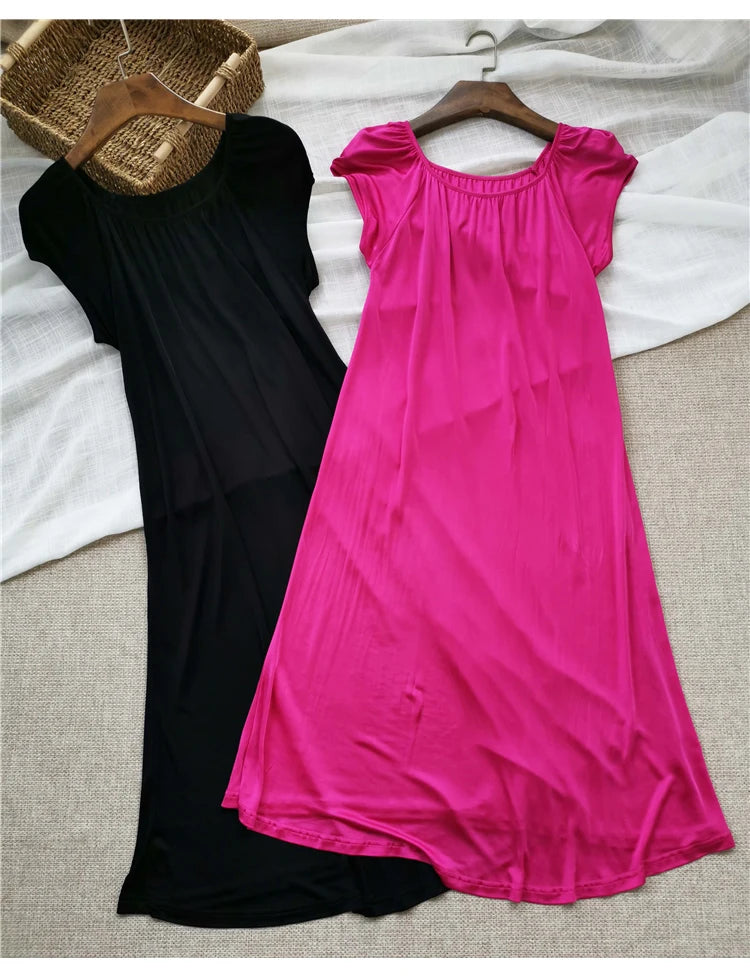 50% Pure Silk Nighties for Women Sleeping Dress Long Nightgown Nighty for Ladies Loose Plus Size Home Wear Summer