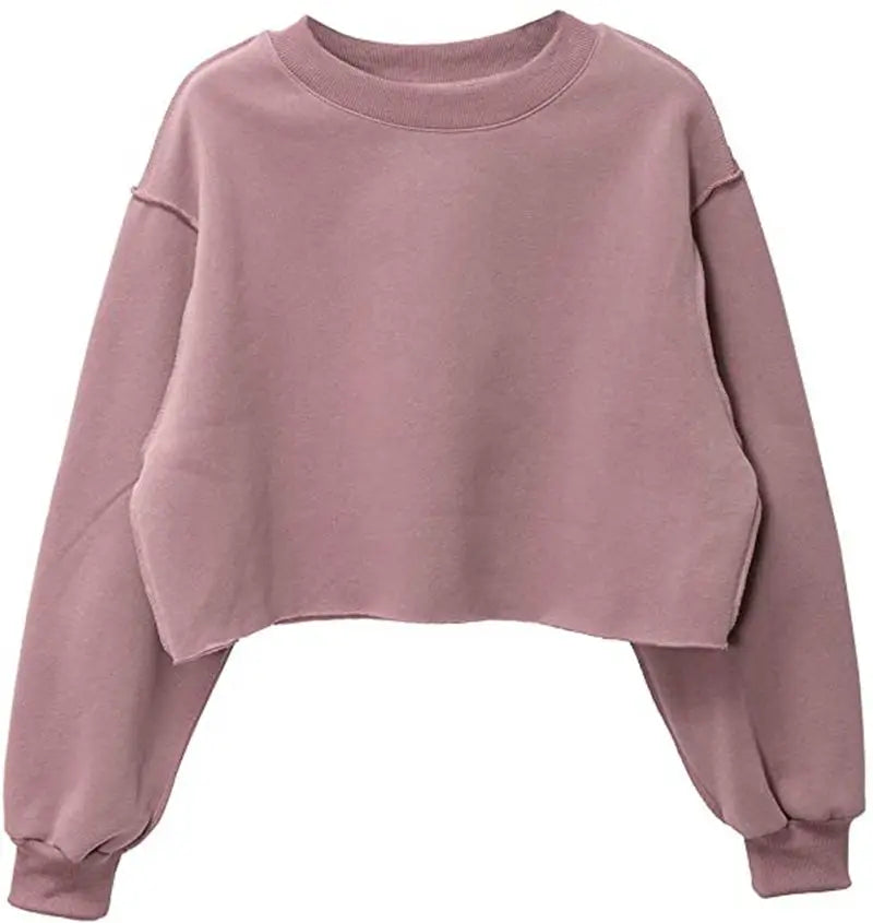 Thick Oversized Women Sweatshirt Hoodies Warm Fleece Casual Long Sleeve Harajuku Streetwear Crop Pullover Ropa Mujer
