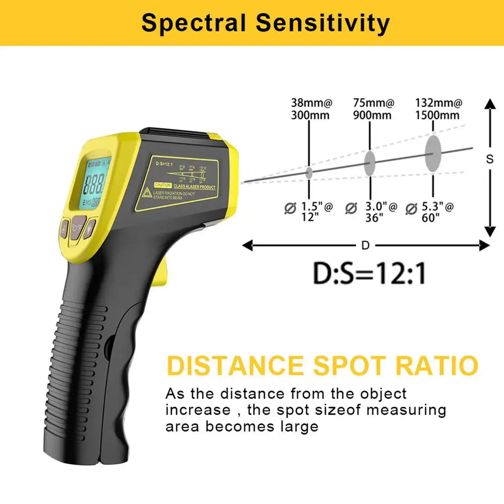 Digital Infrared Thermometer Non Contact Laser IR Temperature LCD DisplayPyrometer Tester Industrial Temperature Instrument