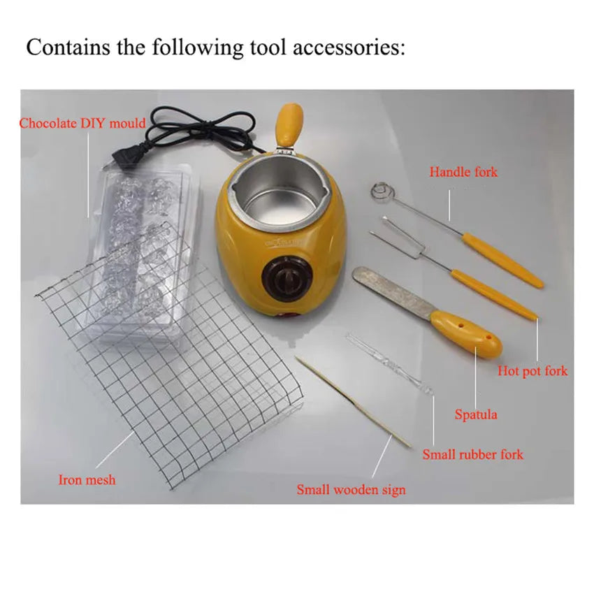 EU plug Chocolate Melting Machine Electric Heating Candy Cheese Pot Baking DIY Cookies Fondue Pot Handmade Soap Melting Furnace