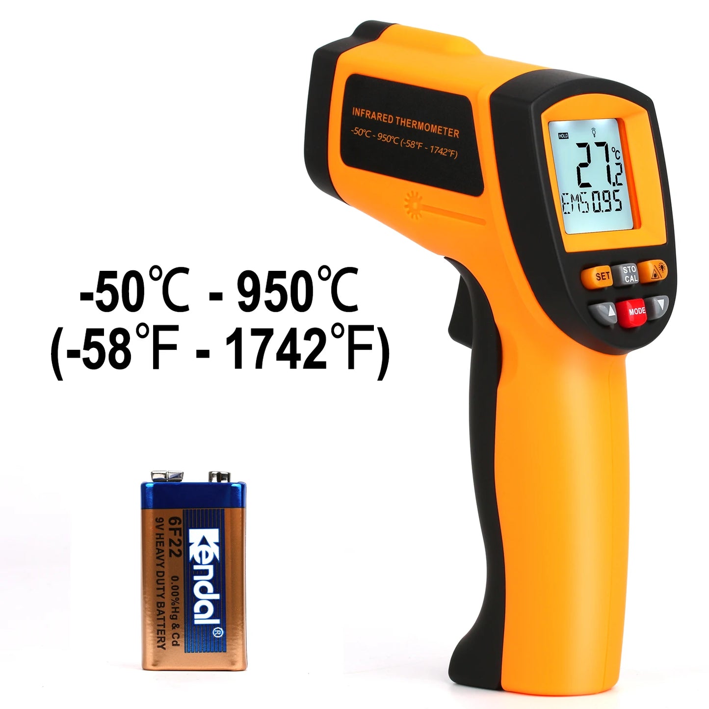 RZ Infrared Thermometer Non-Contact Temperature Meter Gun Handheld Digital LCD Industrial Outdoor Laser Pyrometer IR Thermometer