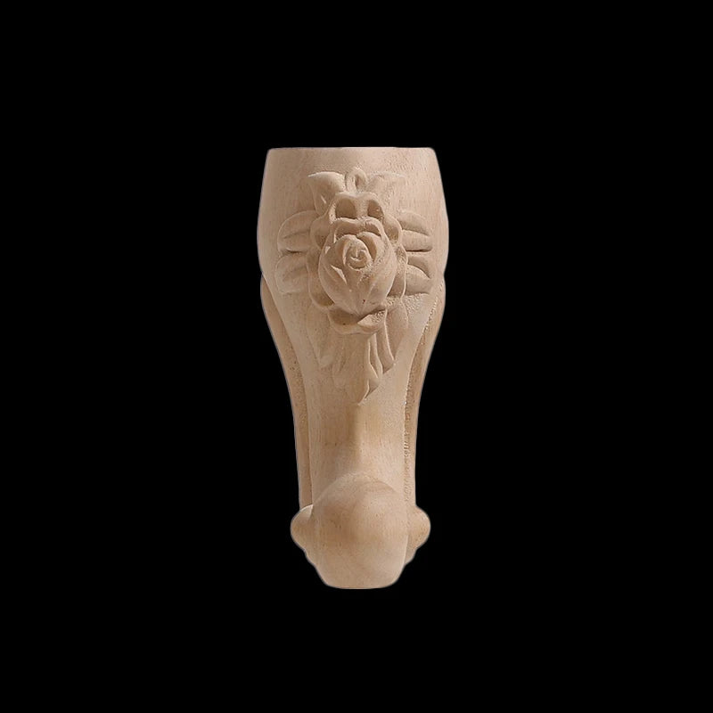 Furniture With Solid Wood Legs Carving Flower Sofa Seat TV Cabinet Feet No Paint Drop Ship Replace Home Decoration Accessories