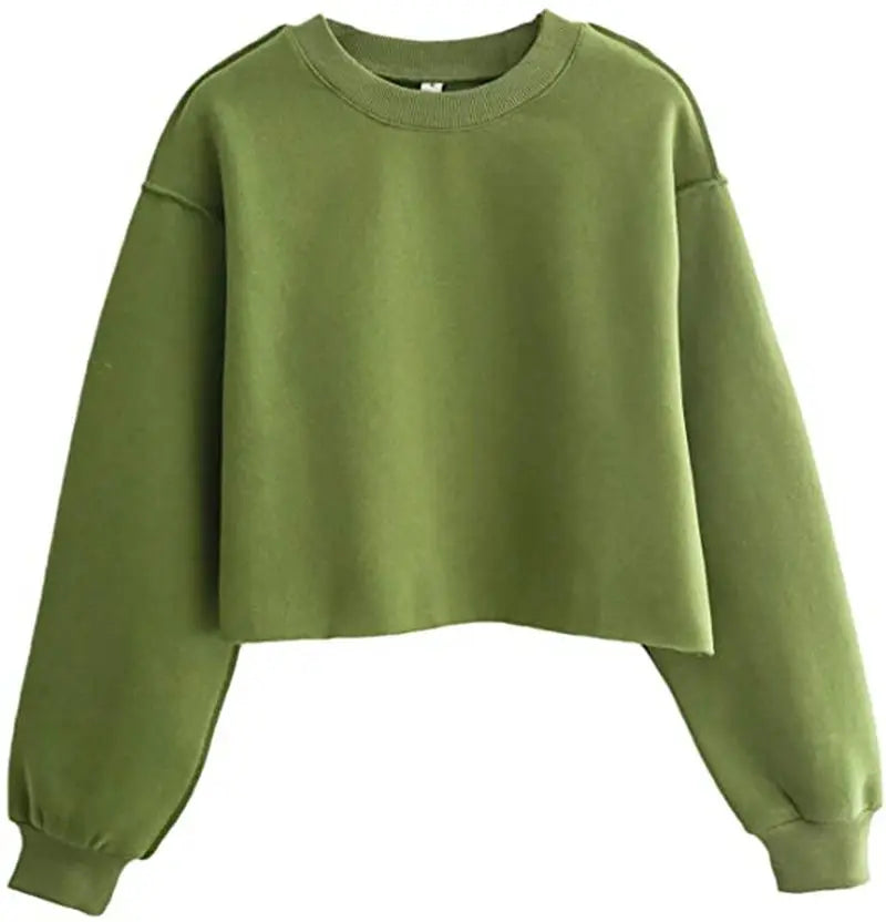 Thick Oversized Women Sweatshirt Hoodies Warm Fleece Casual Long Sleeve Harajuku Streetwear Crop Pullover Ropa Mujer