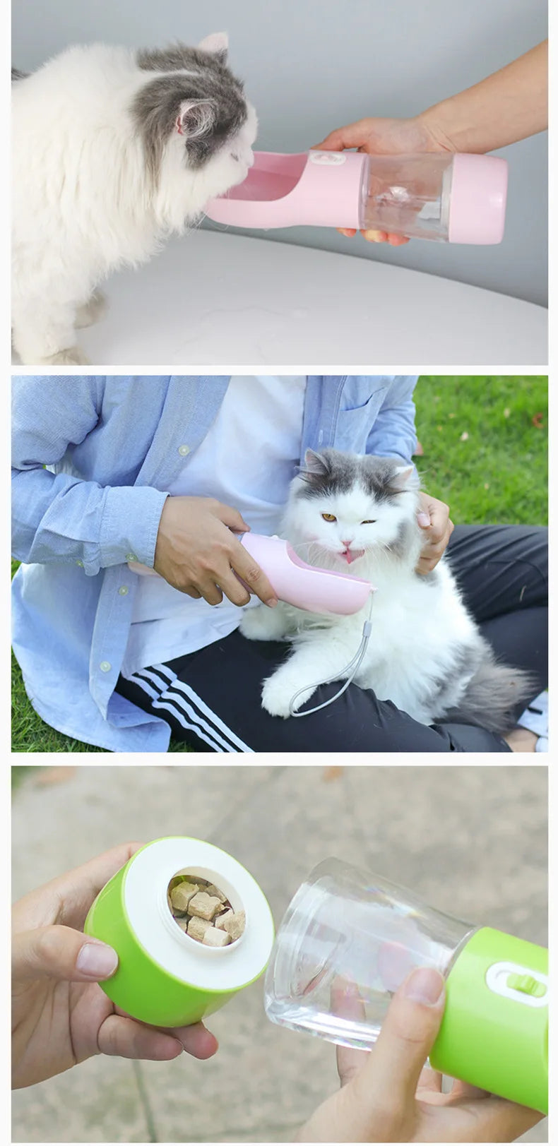 Pet Dog Water Bottle Portable Drinking Water Feeder Bowl Cat Food Feeding For Puppy Outdoor Walking Travel Supplies Pet Products