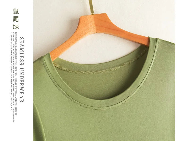 Knitted Silk Dress Solid Color Large Medium Long Mulberry Silk Short Sleeve Round Neck Bottomed Skirt