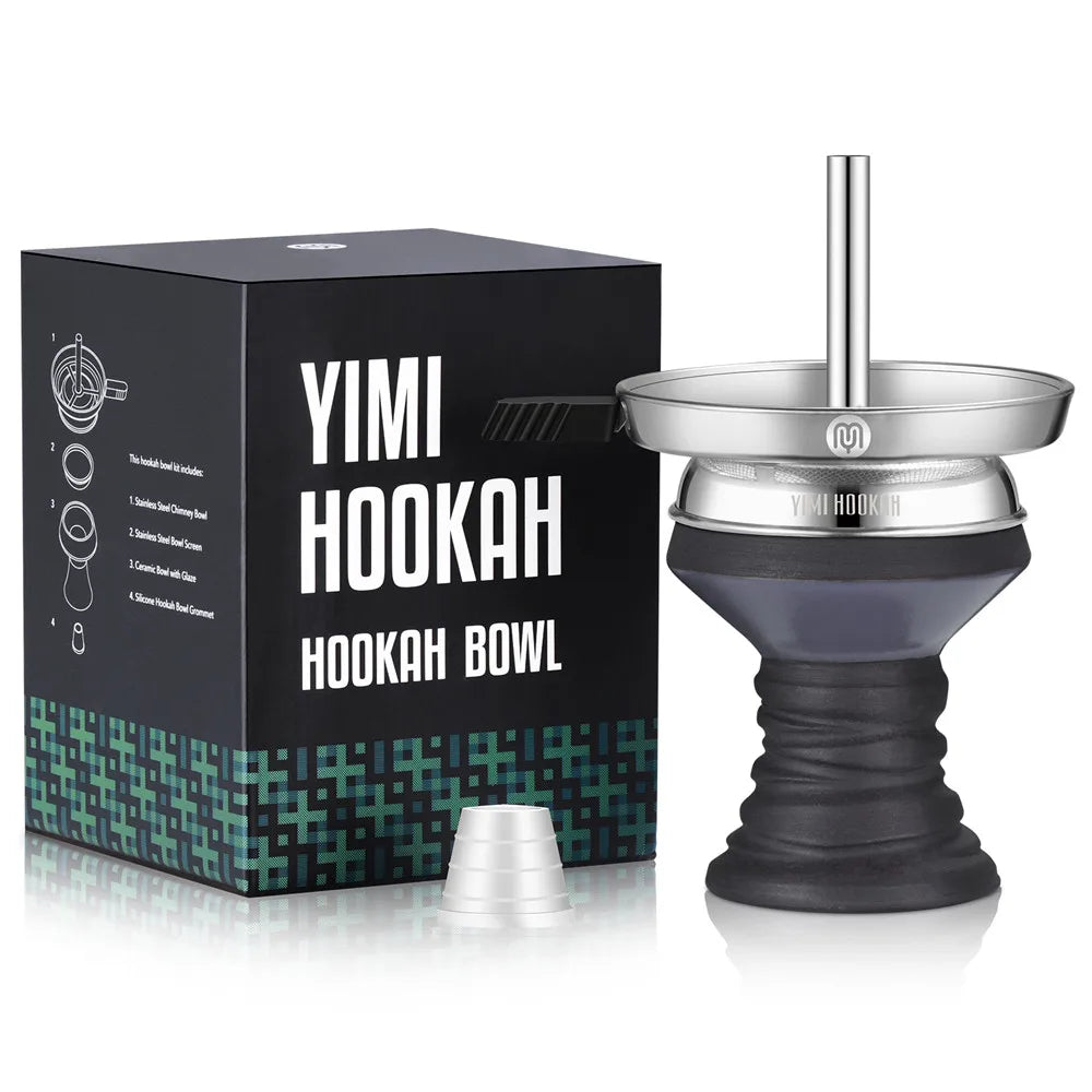 Yimi Hookah Premium Stone Shisha Head With Charcoal Holder Pipe Screen Shisha Bowl Chicha Accessories