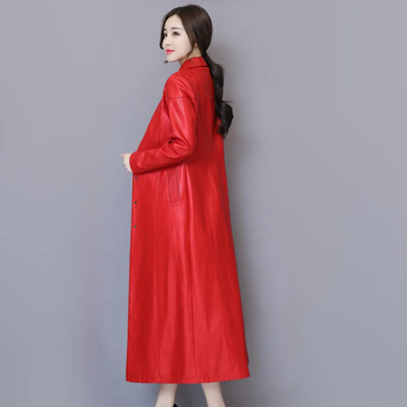 New Women Sheepskin Coat Autumn Winter 2025 Fashion Keep Warm Long Jacket Thicken Sheep Leather Coat Suede Outerwear Female