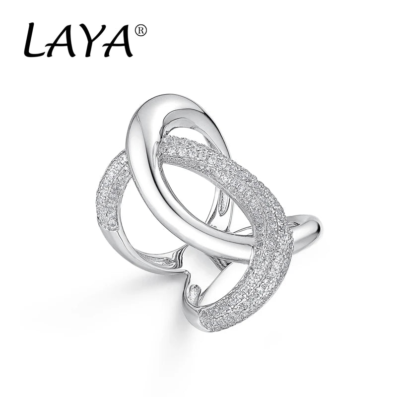 2025 925 Sterling Silver Fashion Luxury Irregular High Quality Zircon Cross Ring Gift For Men Women Party Personality Jewelry
