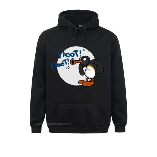 Noot Noot Pingu Hoodies Men Cotton Funny Hoodie Round Collar Penguin Meme Funny Cartoon Tees Clothes Printing