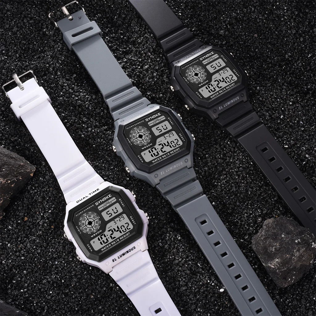 Digital Watches For Men Military Wristwatches Black Sports Watch Men Square LED Male Clock Relogio Masculino