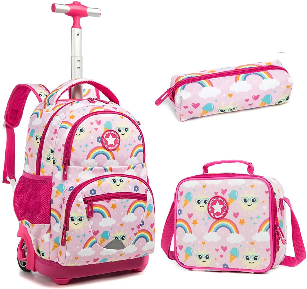 Kids School Rolling Backpack Bag for girls School Trolley Bag for boys Laptop Trolley Backpack Bag Children Rolling luggage Bags