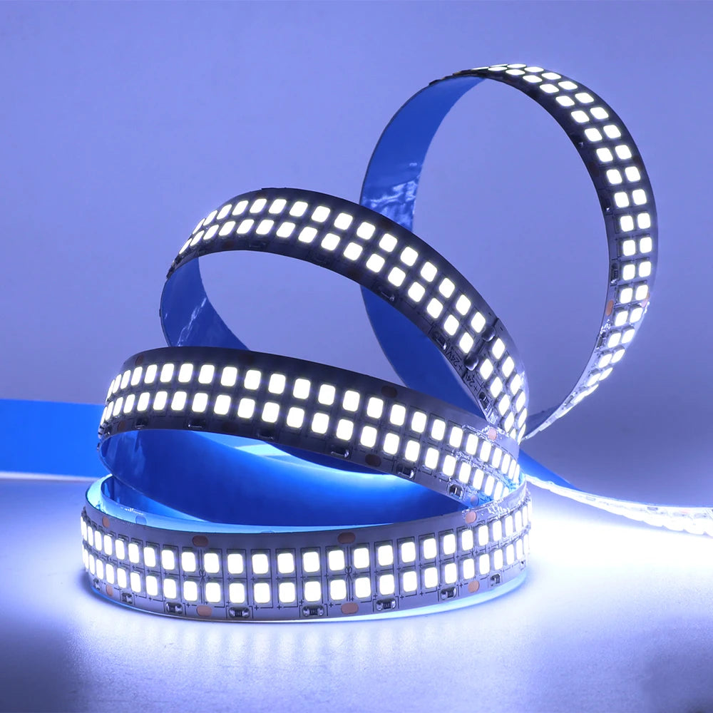 5M LED Strip Light 12V 24V 2835 LED Tape Double Row 480LEDs/m Super Bright Ribbon Diode Warm Natural Cold White Waterproof Lamp