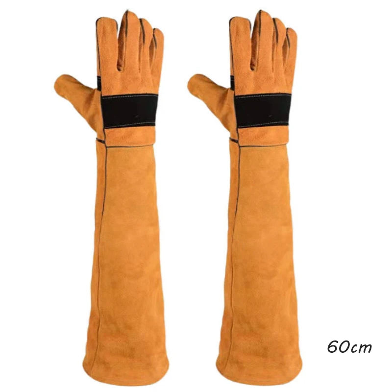 Leather Pet Gloves Anti-grasping Anti Bite Protective Cowhide Gloves Cat Dog Gardening Work Gloves Pets Training Handling Gloves