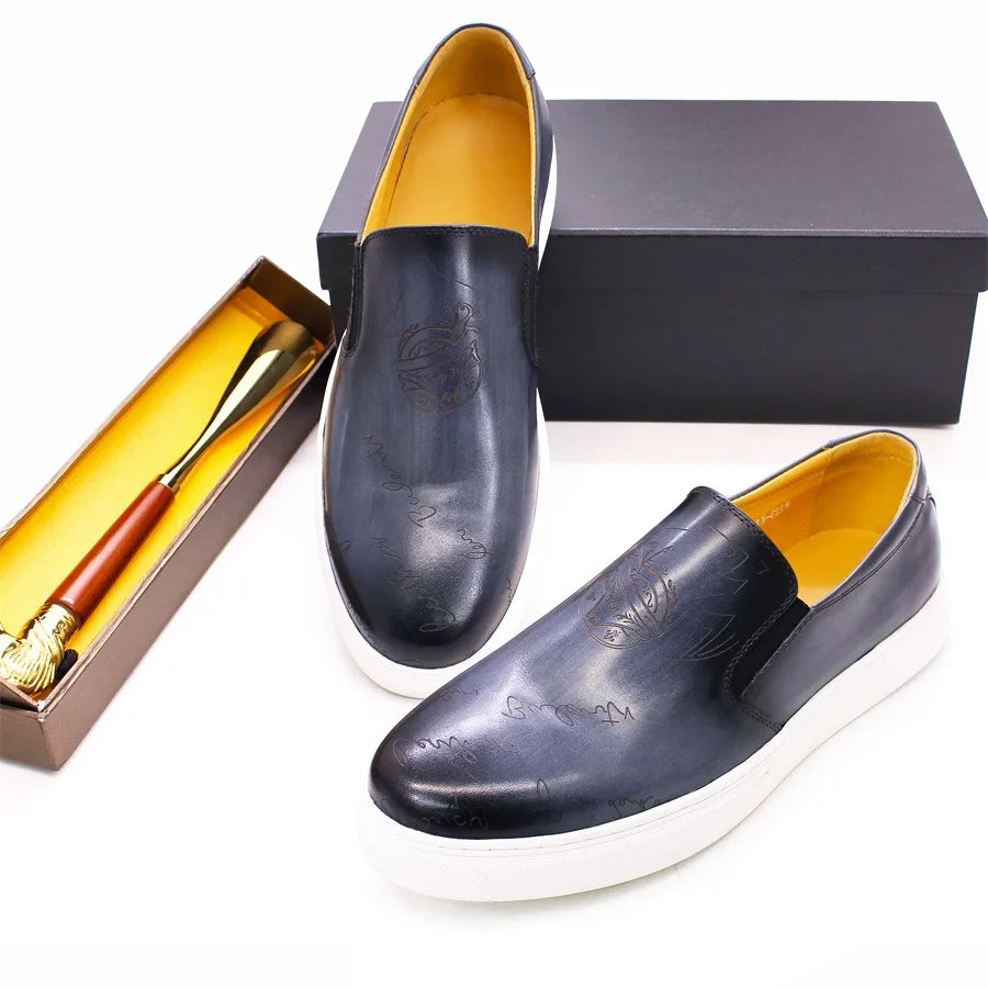 Genuine Leather Casual Men's Shoes High-grade Handmade Fashion Comfortable Leather Shoes Daily Dating Loafers Formal Party Shoes